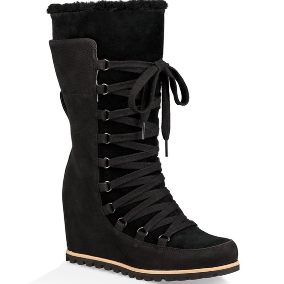 UGG Shoes - UGG Mason Wedge Boot Waterproof Lace-up Black